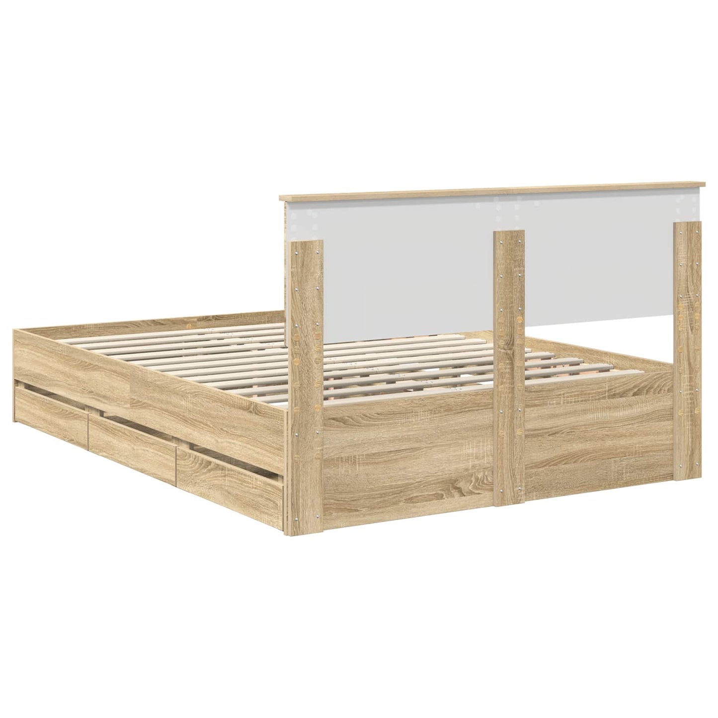 Bed Frame with Drawer Sonoma Oak 150 x 200 cm Engineer Wood