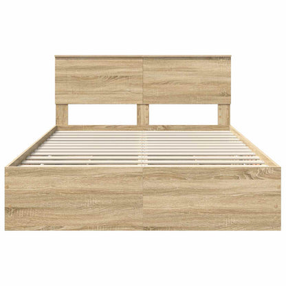 Bed Frame with Drawer Sonoma Oak 150 x 200 cm Engineer Wood