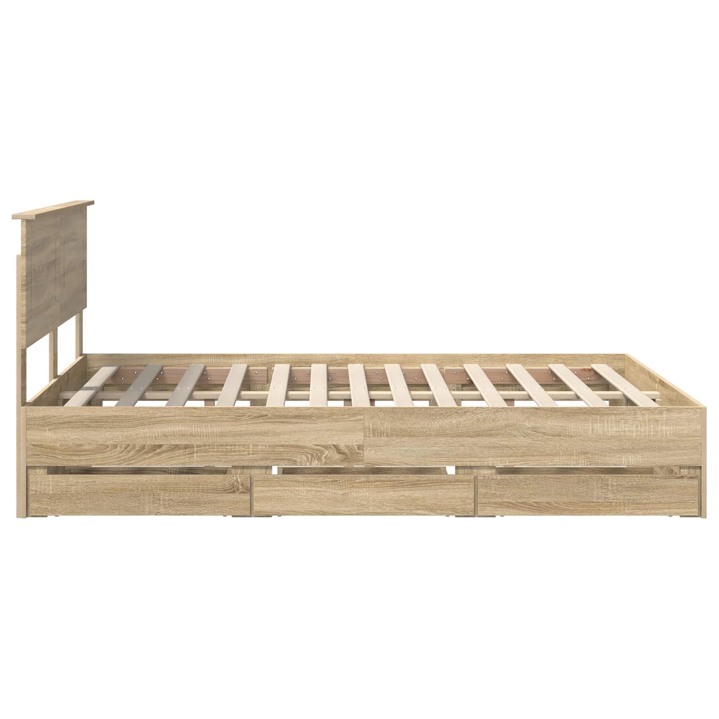 Bed Frame with Drawer Sonoma Oak 150 x 200 cm Engineer Wood