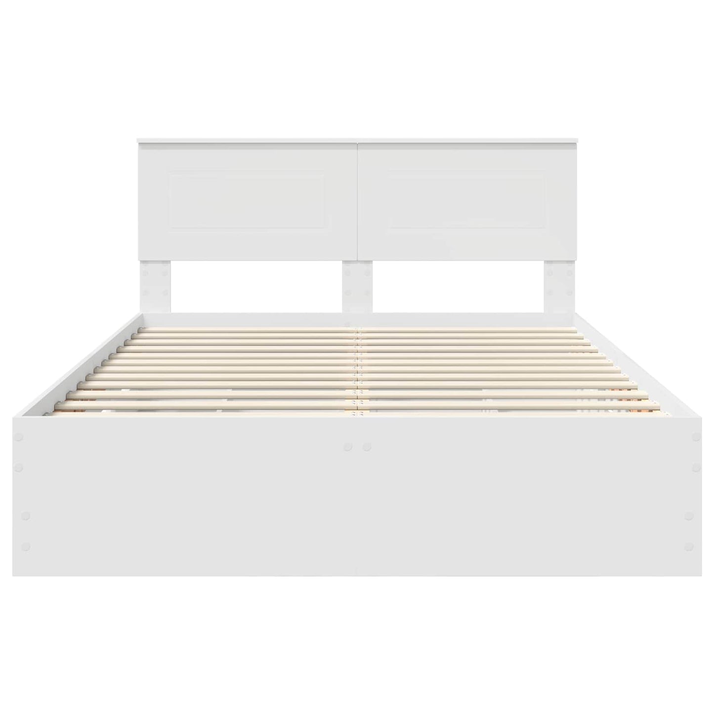 Bed Frame with Drawer White 140 x 190 cm Engineer Wood