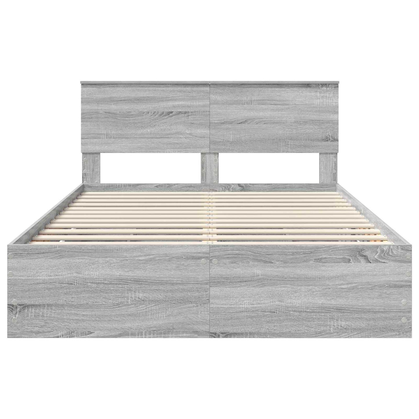 Bed Frame with Drawer Grey Sonoma 140 x 200 cm Engineer Wood