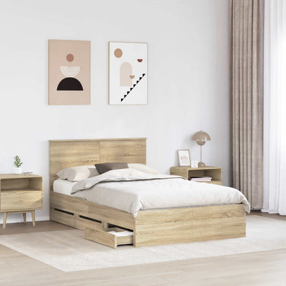 Bed Frame with Drawer Sonoma Oak 120 x 190 cm Engineer Wood