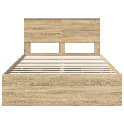 Bed Frame with Drawer Sonoma Oak 120 x 190 cm Engineer Wood