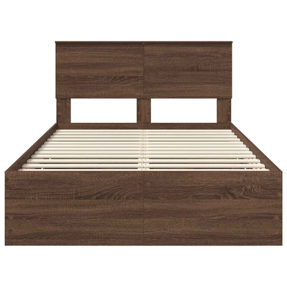 Bed Frame with Drawer Brown Oak 120 x 190 cm Engineer Wood