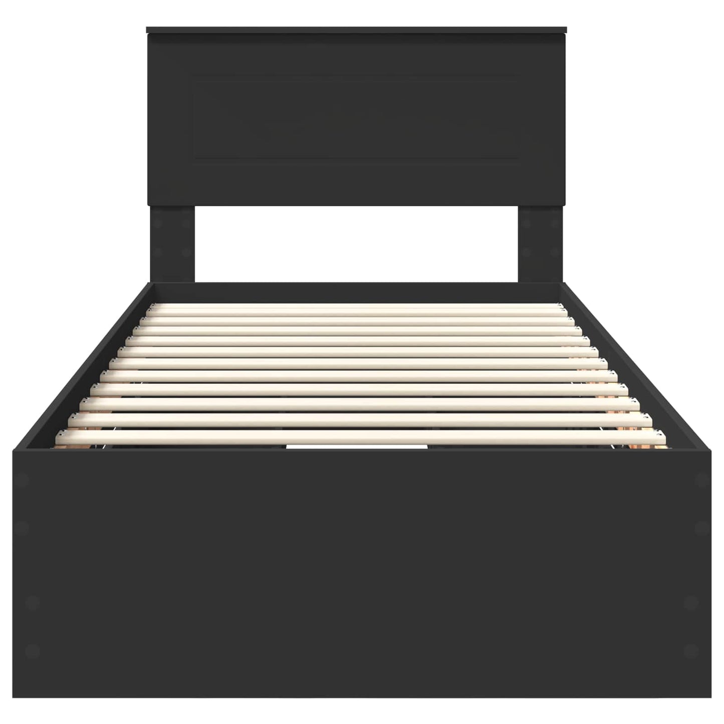 Bed Frame with Drawer Black 90 x 200 cm Engineer Wood