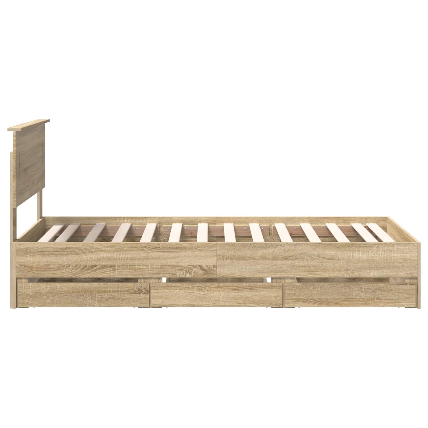 Bed Frame with Drawer Sonoma Oak 75 x 190 cm Engineer Wood