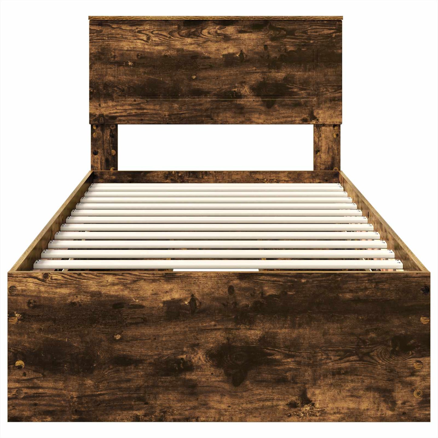 Bed Frame with Drawer Smoked Oak 75 x 190 cm Engineer Wood
