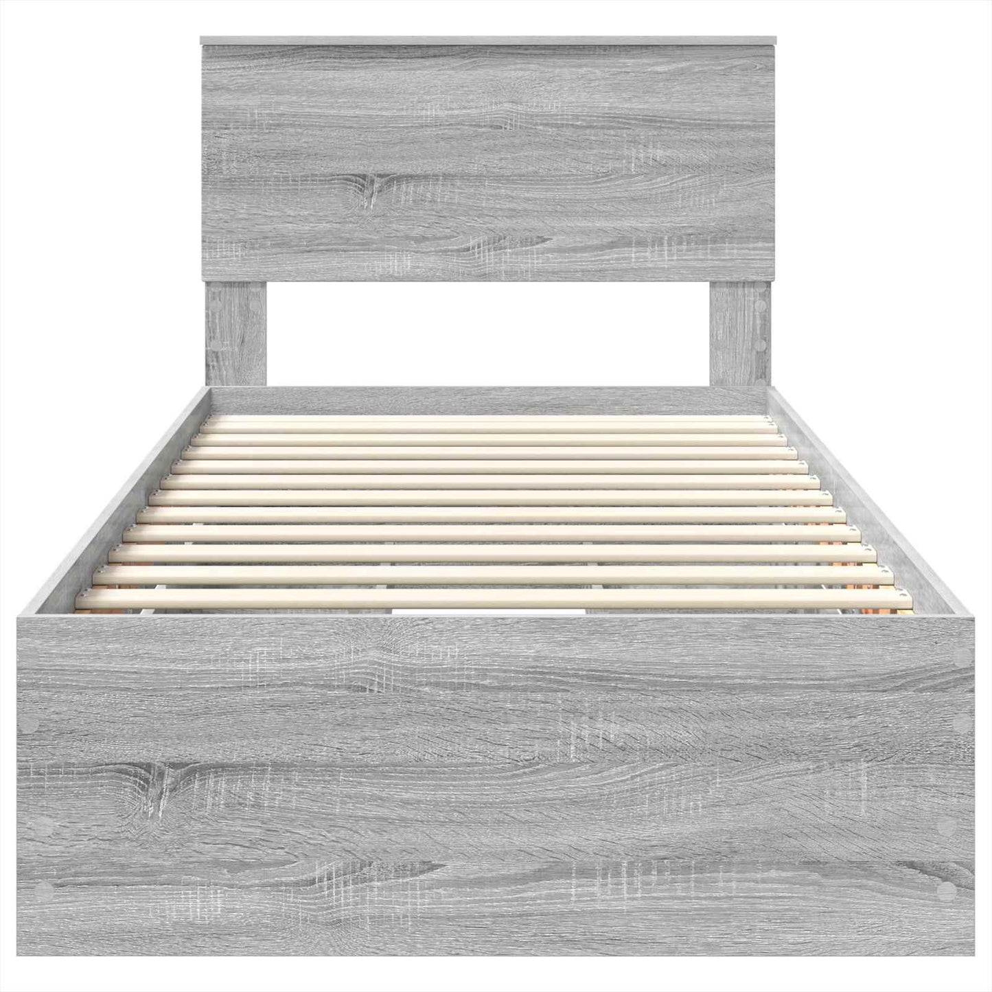 Bed Frame with Drawer Grey Sonoma 75 x 190 cm Engineer Wood