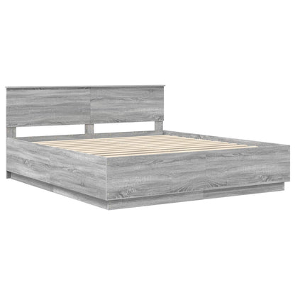 Bed Frame Grey Sonoma 180 x 200 cm Engineered Wood