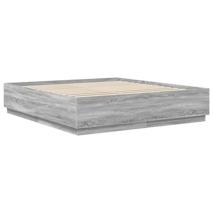 Bed Frame Grey Sonoma 180 x 200 cm Engineered Wood