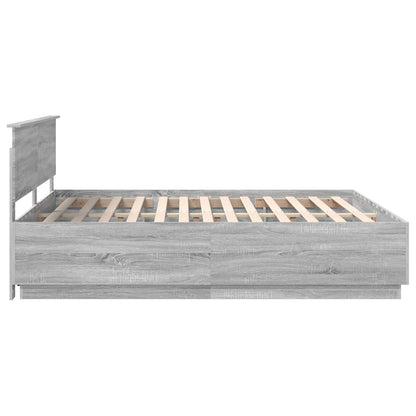 Bed Frame Grey Sonoma 180 x 200 cm Engineered Wood