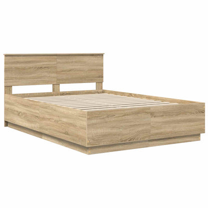 Bed Frame Sonoma Oak 160 x 200 cm Engineered Wood