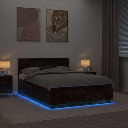 Bed Frame Smoked Oak 160 x 200 cm Engineered Wood