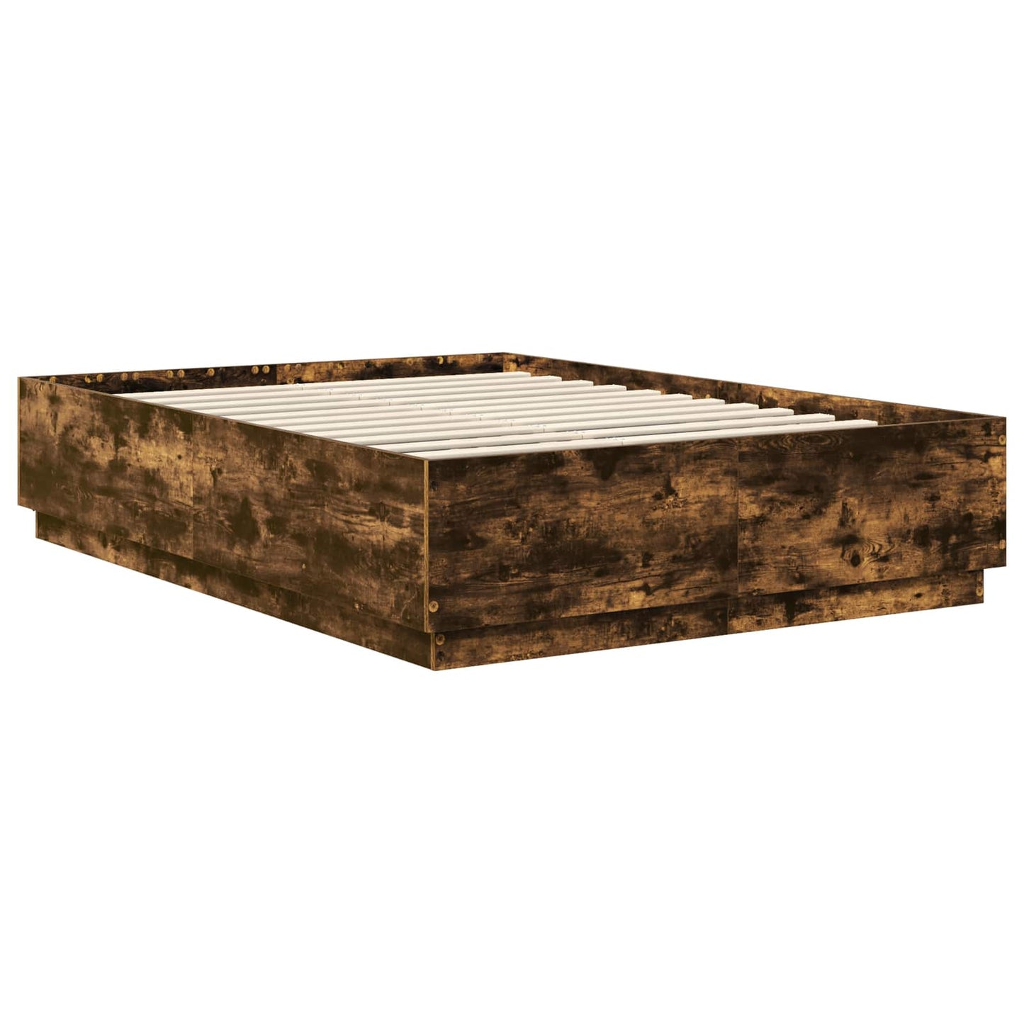 Bed Frame Smoked Oak 160 x 200 cm Engineered Wood