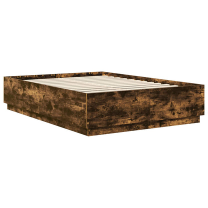 Bed Frame Smoked Oak 160 x 200 cm Engineered Wood