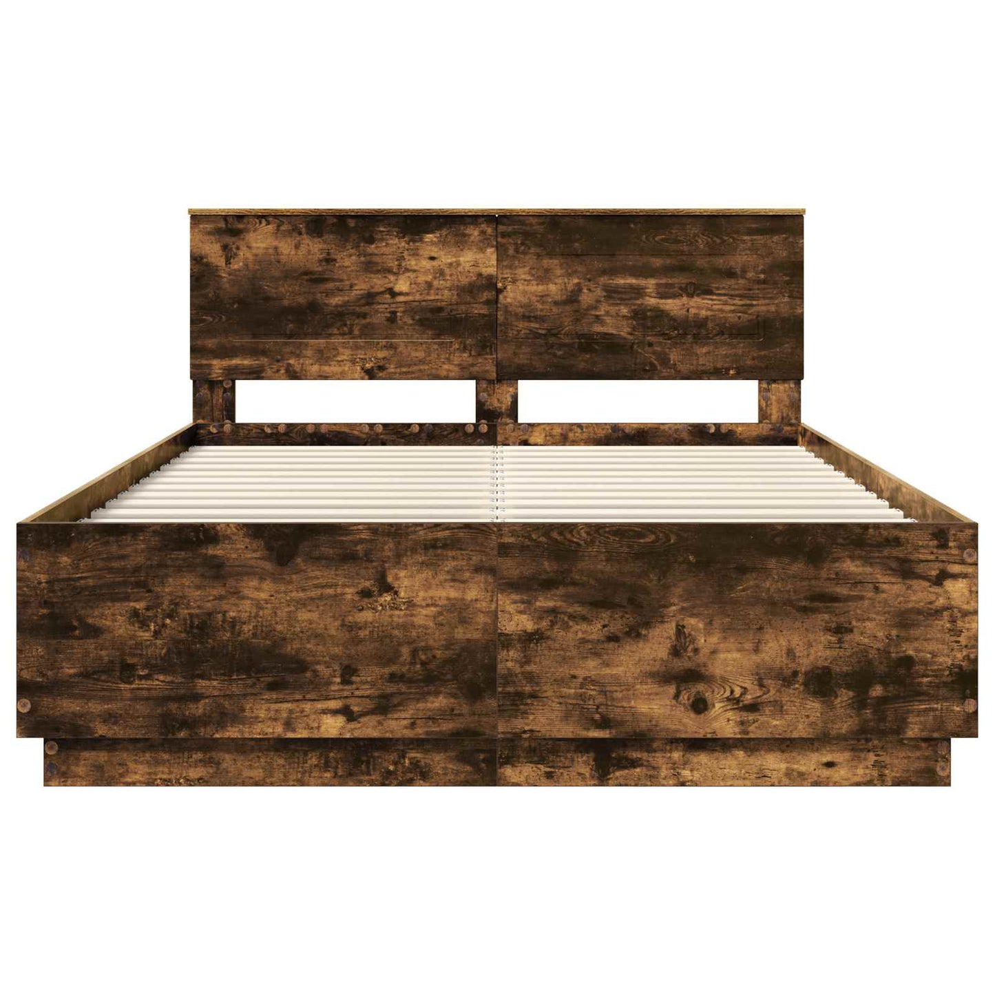 Bed Frame Smoked Oak 160 x 200 cm Engineered Wood