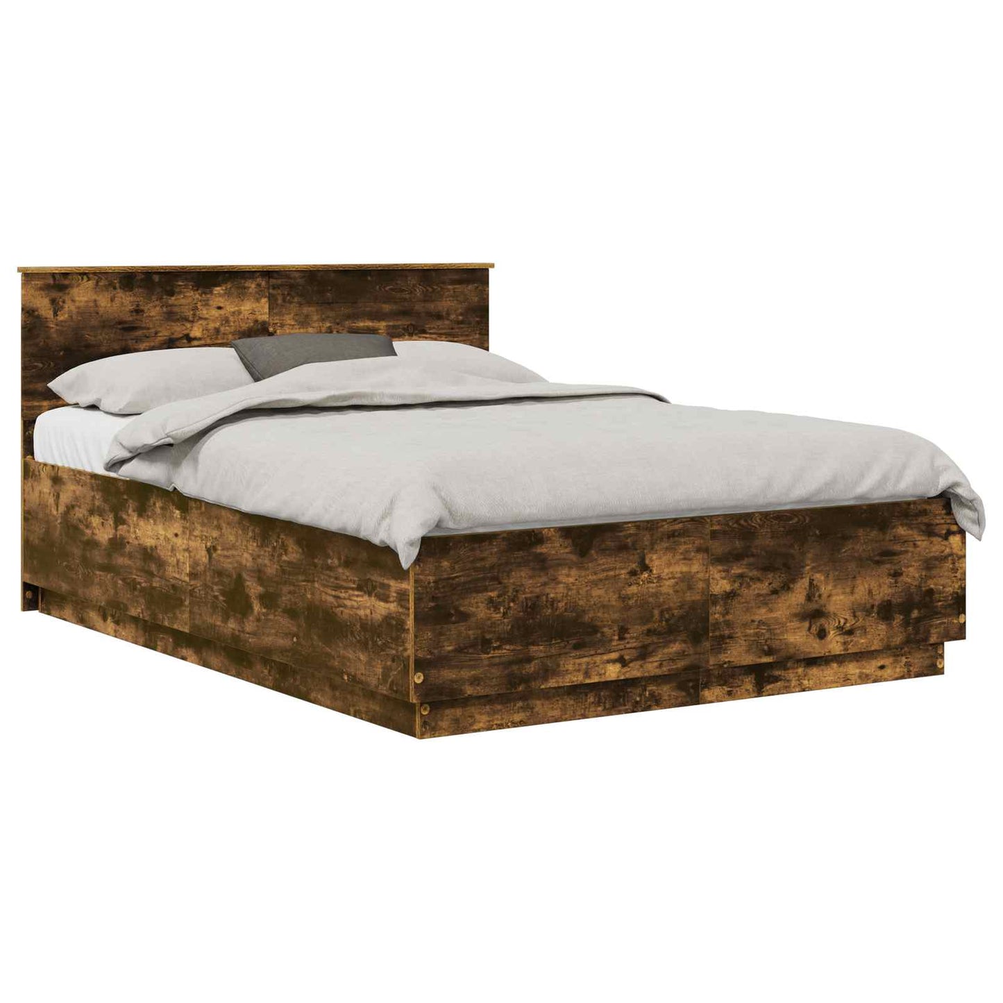 Bed Frame Smoked Oak 160 x 200 cm Engineered Wood