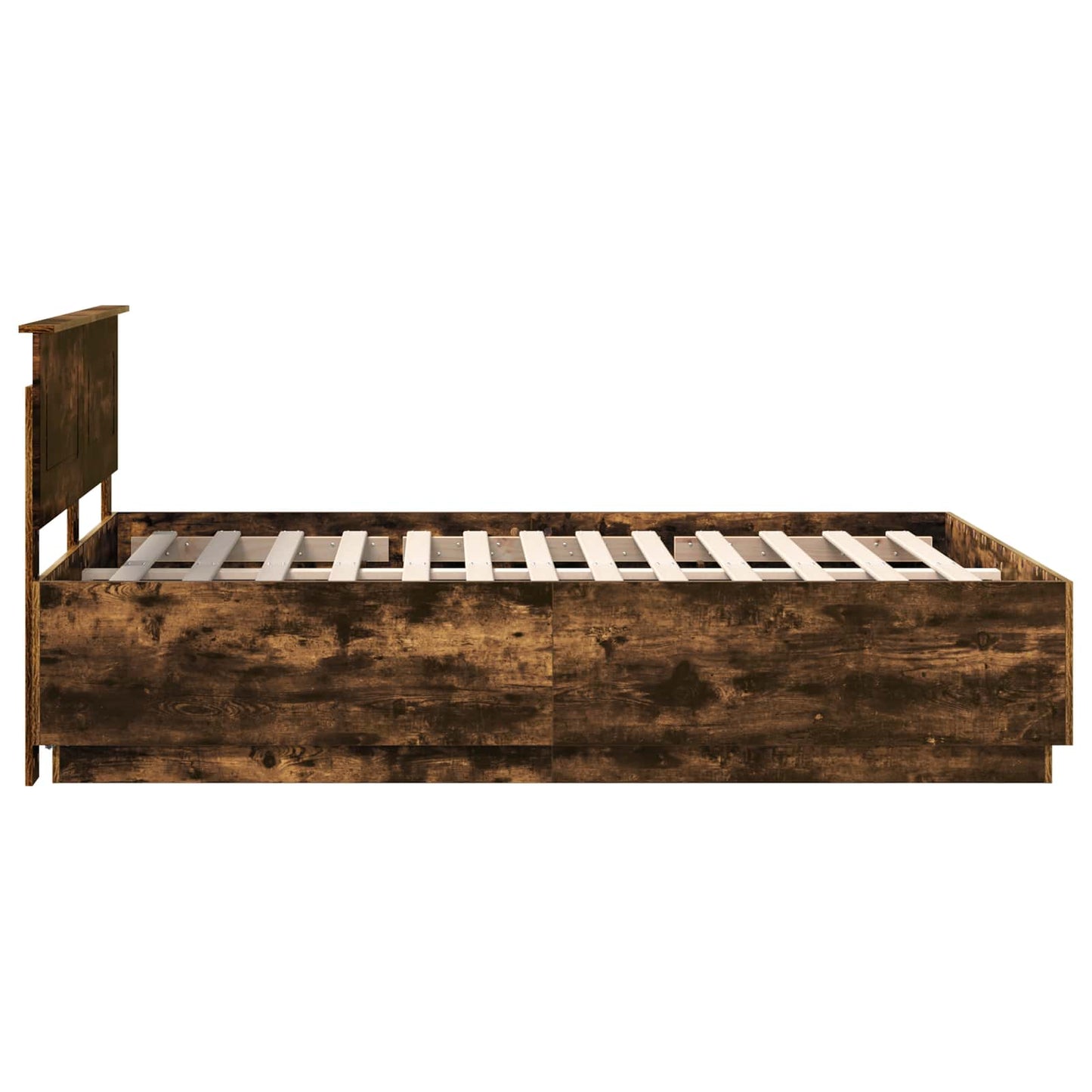 Bed Frame Smoked Oak 160 x 200 cm Engineered Wood