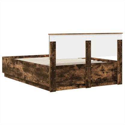 Bed Frame Smoked Oak 150 x 200 cm Engineered Wood
