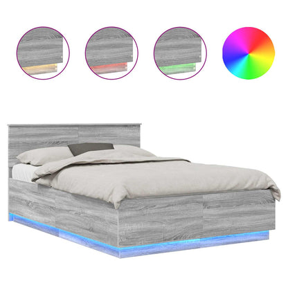 Bed Frame Grey Sonoma 150 x 200 cm Engineered Wood