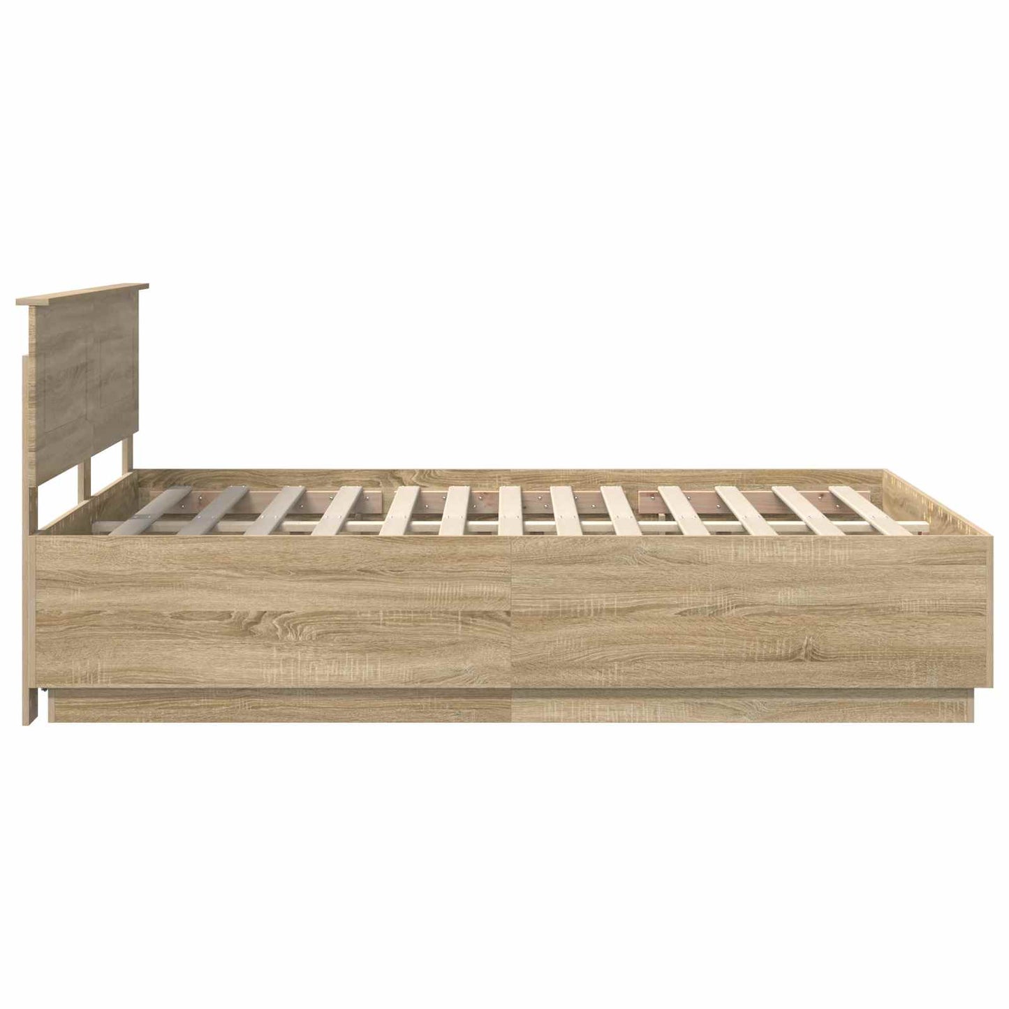 Bed Frame Sonoma Oak 140 x 190 cm Engineered Wood