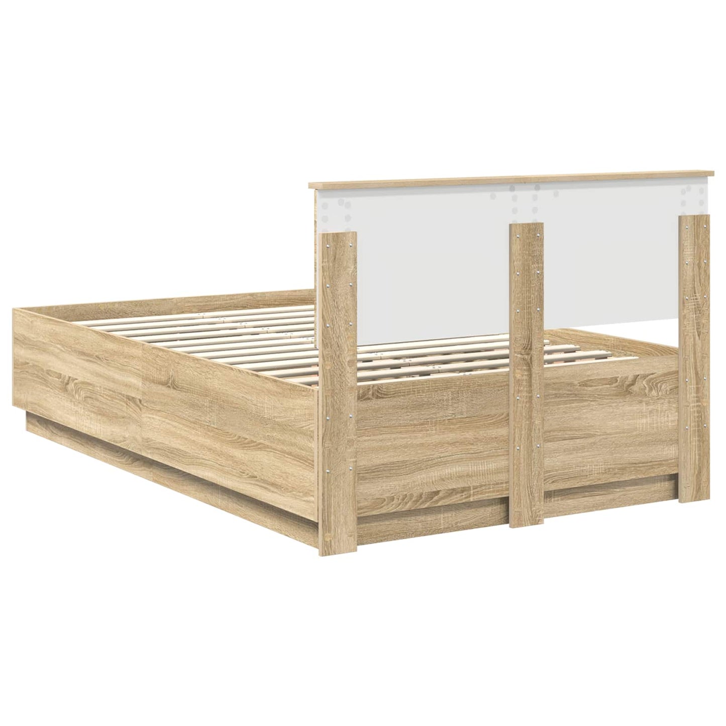 Bed Frame Sonoma Oak 120 x 190 cm Engineered Wood