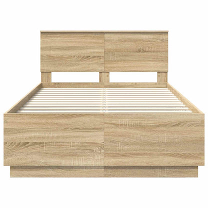Bed Frame Sonoma Oak 120 x 190 cm Engineered Wood