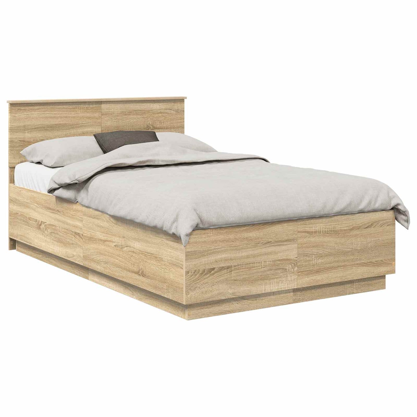 Bed Frame Sonoma Oak 120 x 190 cm Engineered Wood