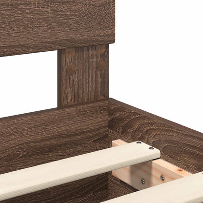 Bed Frame with Headboard Brown Oak 120 x 190 cm Engineered Wood