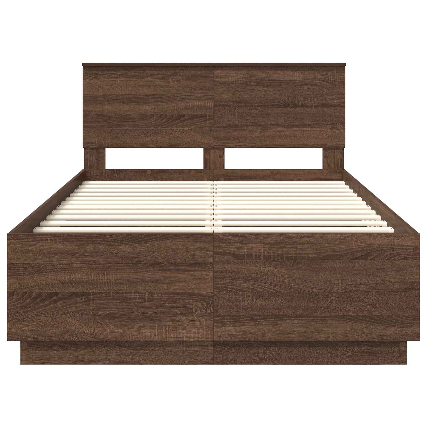 Bed Frame with Headboard Brown Oak 120 x 190 cm Engineered Wood