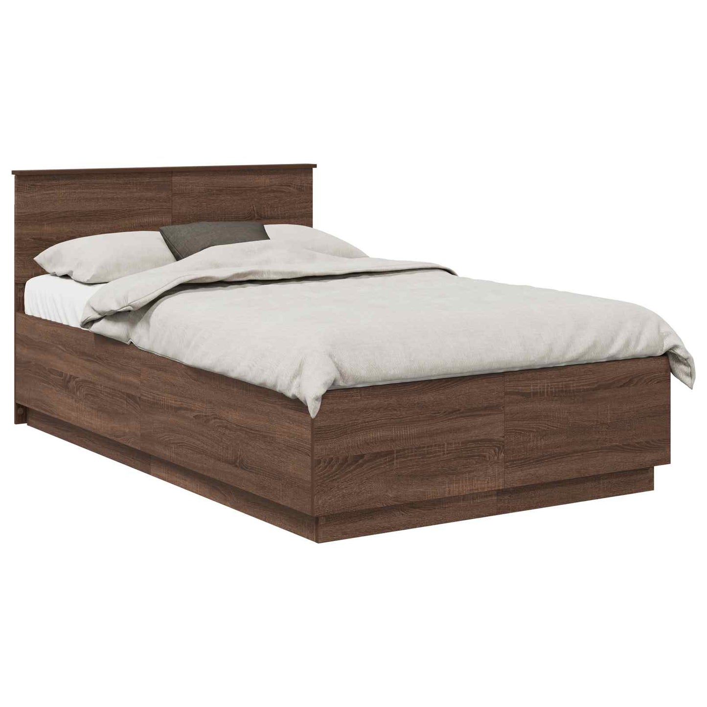 Bed Frame with Headboard Brown Oak 120 x 190 cm Engineered Wood