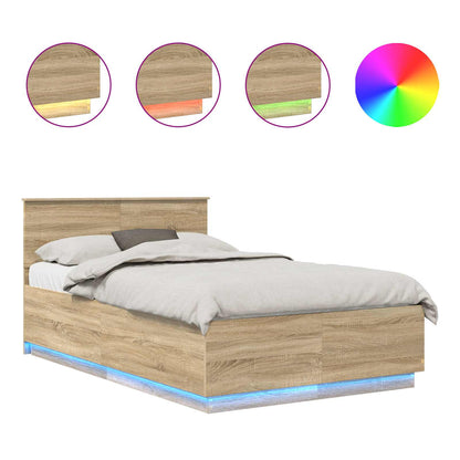 Bed Frame Sonoma Oak 120 x 200 cm Engineered Wood