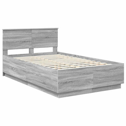 Bed Frame Grey Sonoma 120 x 200 cm Engineered Wood