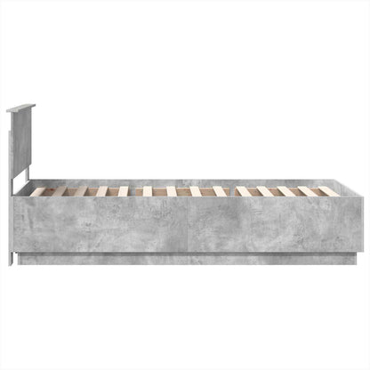Bed Frame Concrete Grey 100 x 200 cm Engineered Wood