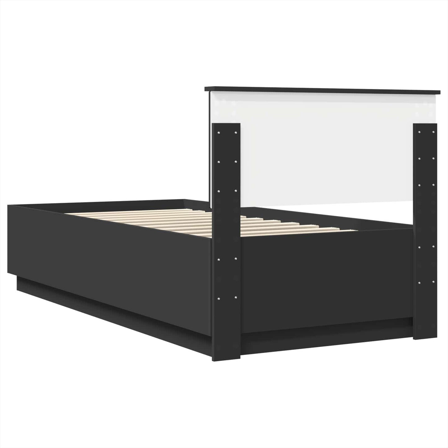 Bed Frame with Headboard Black 90 x 190 cm Engineered Wood