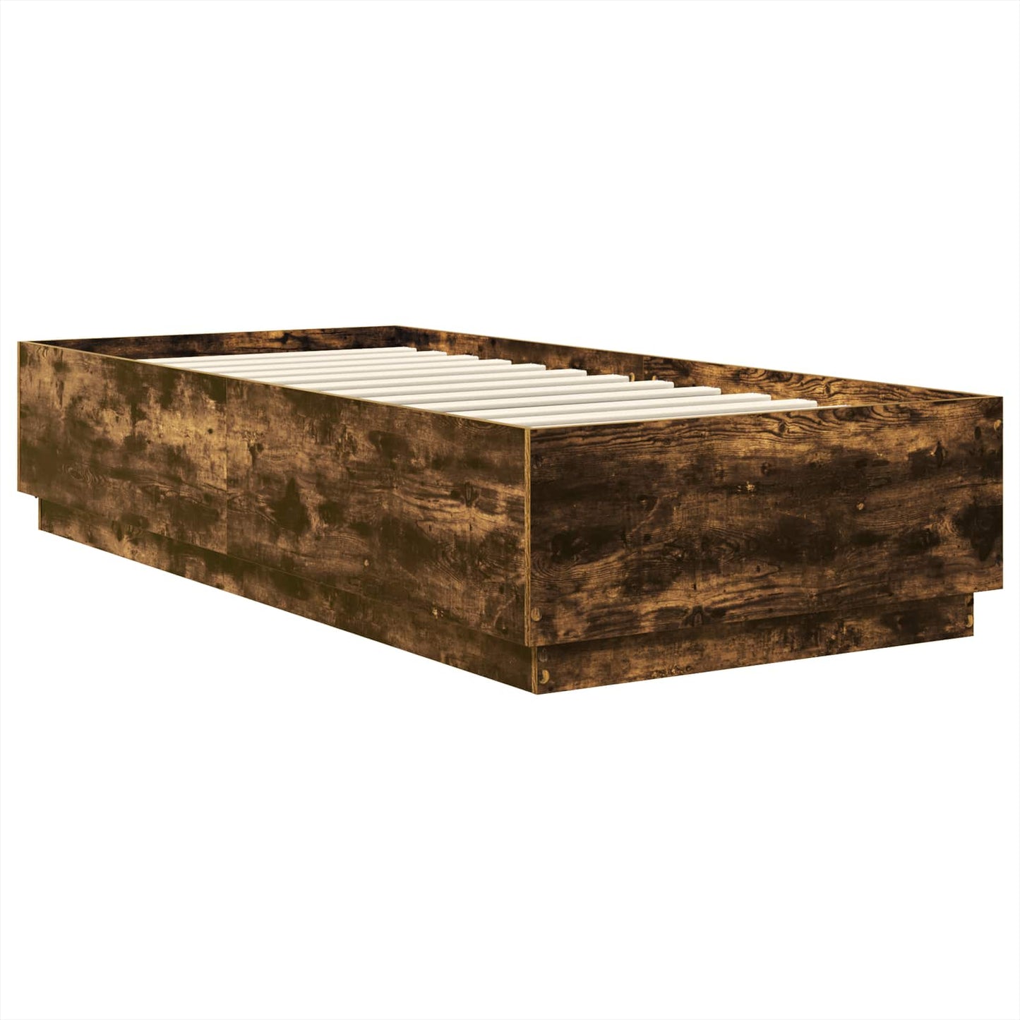 Bed Frame with Headboard Smoked Oak 90 x 190 cm Engineered Wood