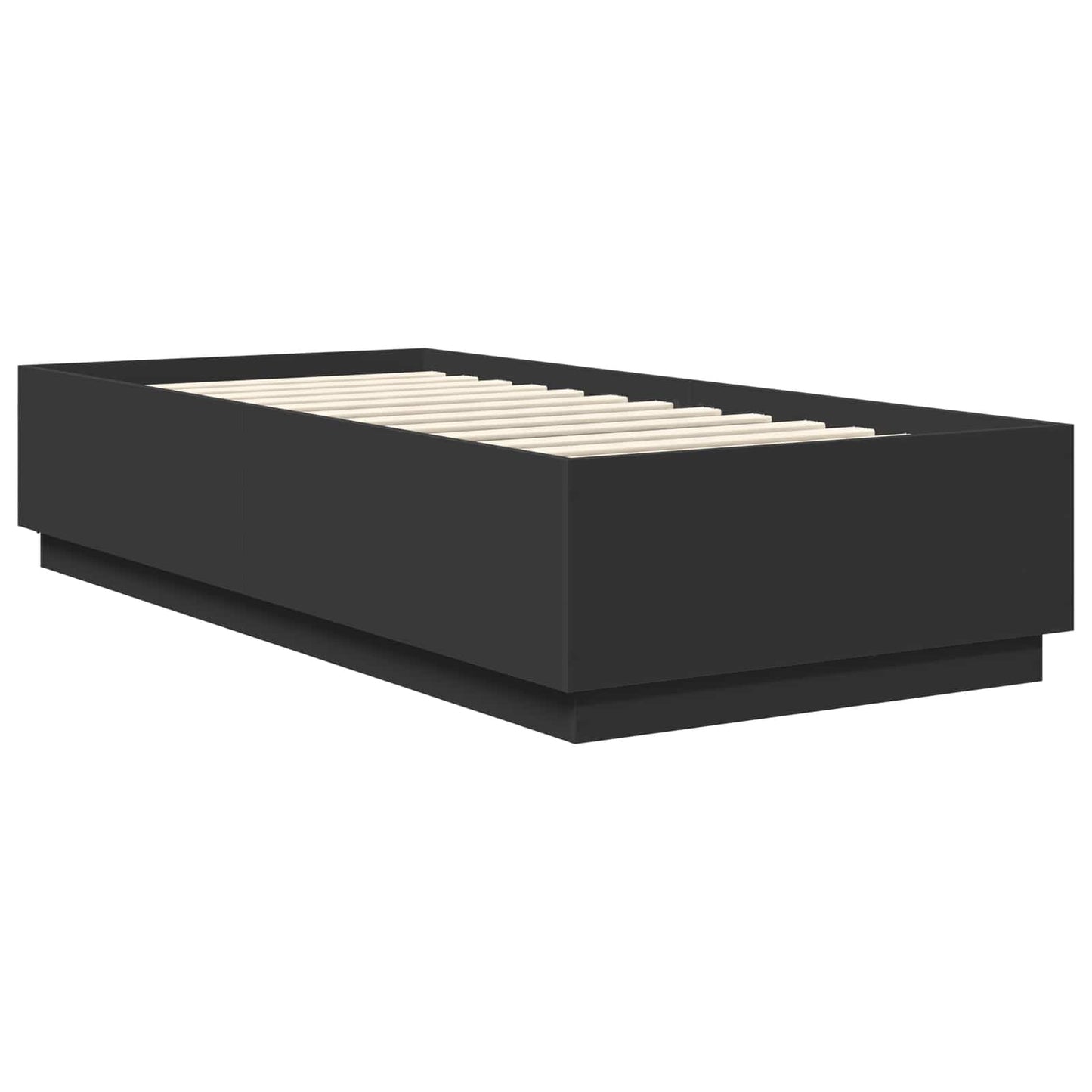 Bed Frame with Headboard Black 90 x 200 cm Engineered Wood