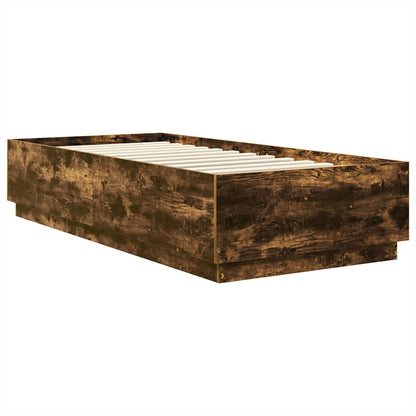 Bed Frame with Headboard Smoked Oak 90 x 200 cm Engineered Wood