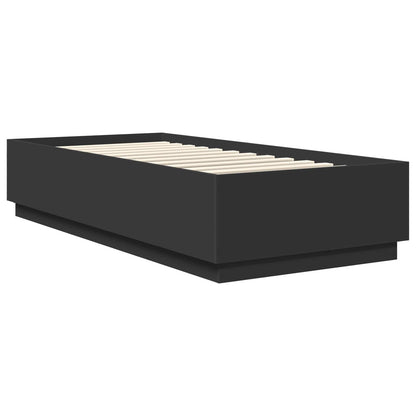 Bed Frame with Headboard Black 70 x 190 cm Engineered Wood