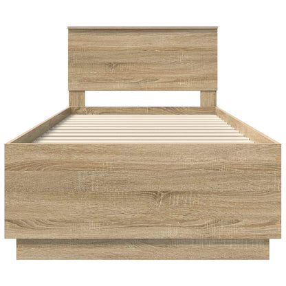 Bed Frame with Headboard Sonoma Oak 70 x 190 cm Engineered Wood