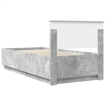 Bed Frame Concrete Grey 70 x 190 cm Engineered Wood