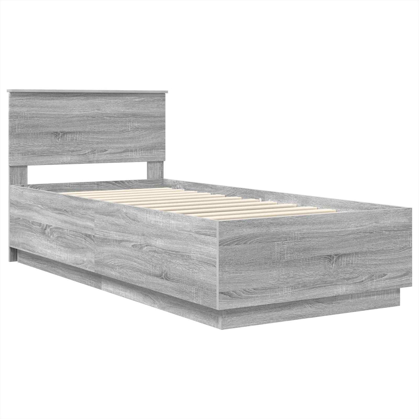 Bed Frame Grey Sonoma 70 x 190 cm Engineered Wood