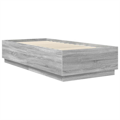 Bed Frame Grey Sonoma 70 x 190 cm Engineered Wood