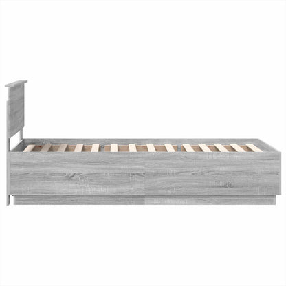 Bed Frame Grey Sonoma 70 x 190 cm Engineered Wood