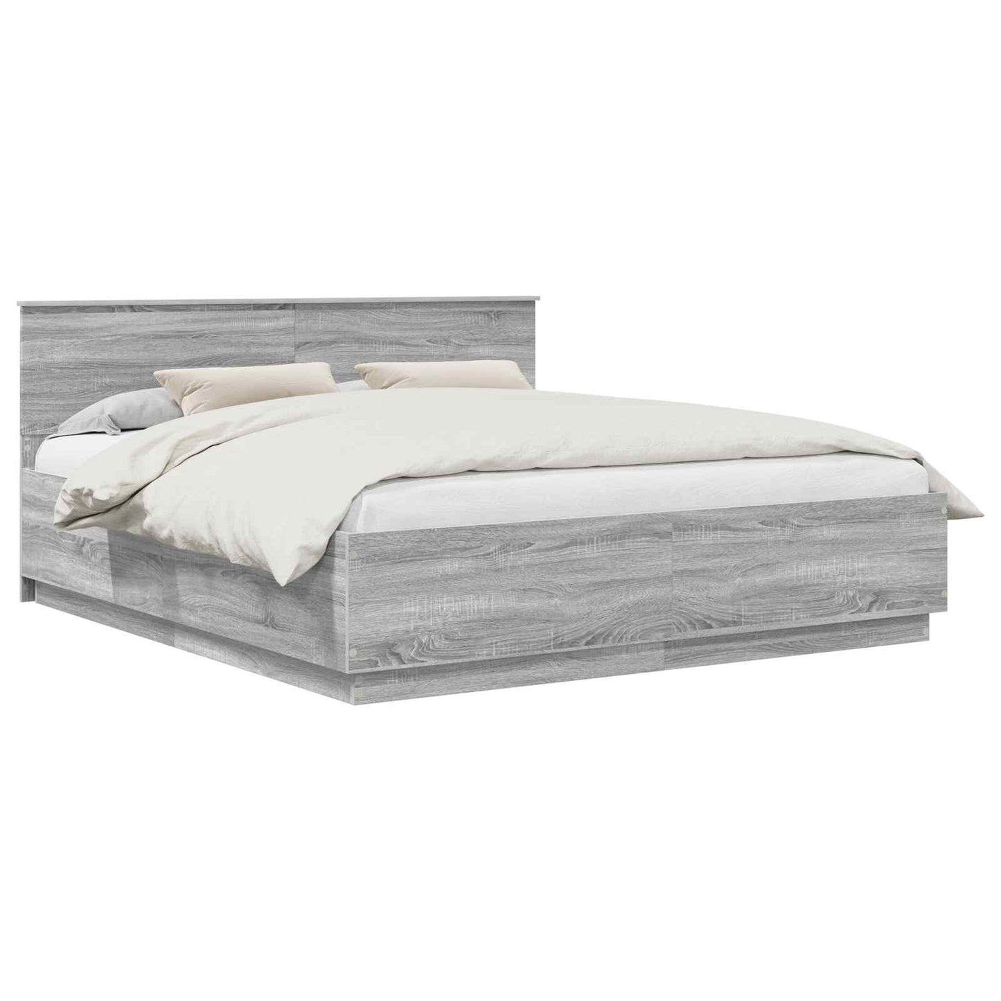 Bed Frame Grey Sonoma 180 x 200 cm Engineered Wood