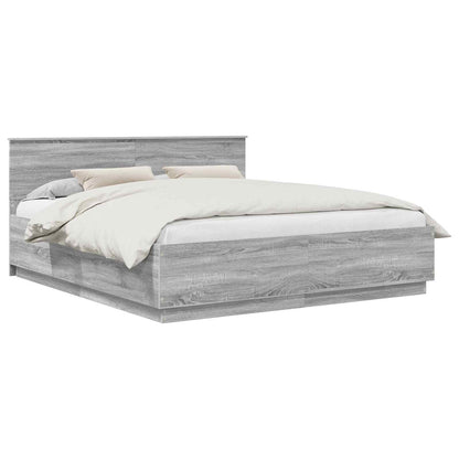 Bed Frame Grey Sonoma 180 x 200 cm Engineered Wood