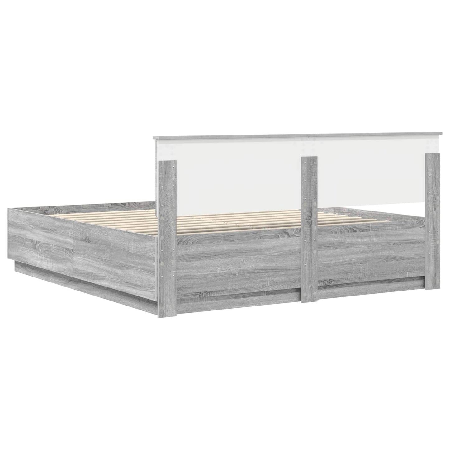 Bed Frame Grey Sonoma 180 x 200 cm Engineered Wood