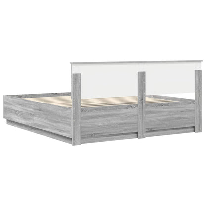 Bed Frame Grey Sonoma 180 x 200 cm Engineered Wood
