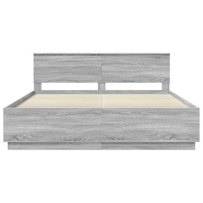 Bed Frame Grey Sonoma 180 x 200 cm Engineered Wood