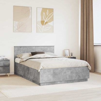 Bed Frame Concrete Grey 160 x 200 cm Engineered Wood